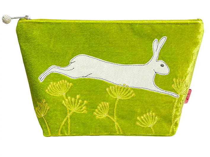 Cosmetic Bag - Velvet Leaping Hare (Large)