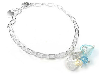 Murano Glass Amore Bracelet - Aquamarine