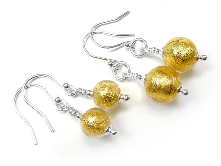 Murano Glass Earrings - Gold