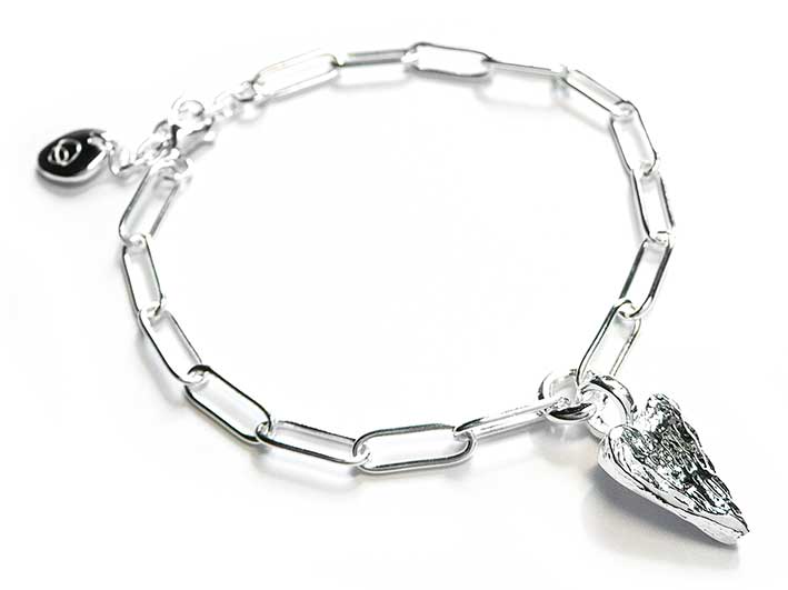 Silver Bracelet - Textured Heart