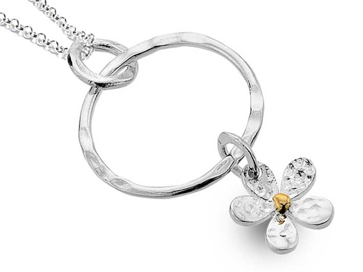 Silver Pendant - Daisy Hoop