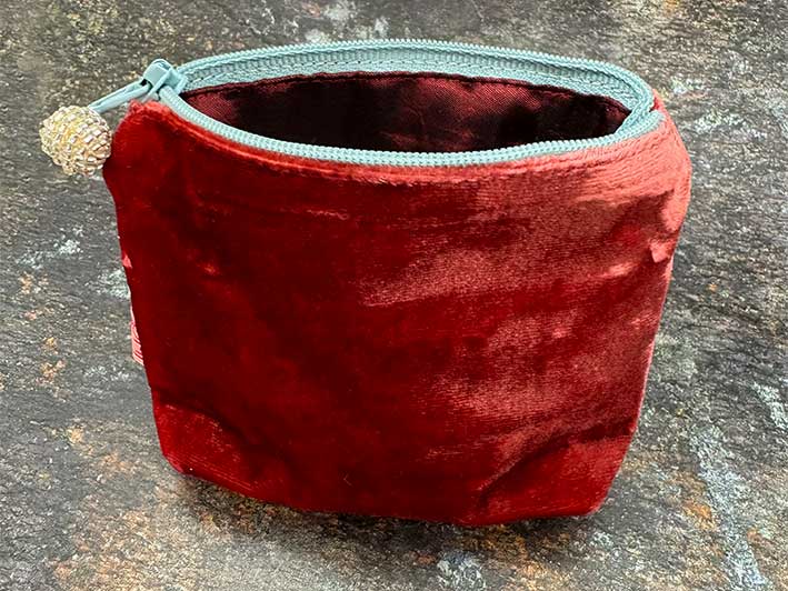 Velvet Purse - Earth Red Small