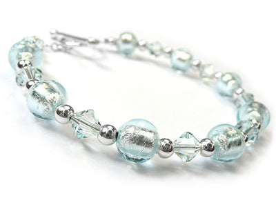 Murano Glass Bracelet - Aquamarine