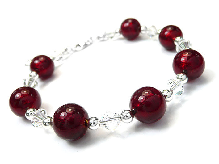 Murano Glass Bracelet - Ruby