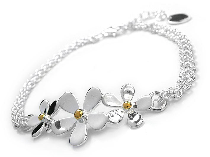 Silver Bracelet - Flower Chain