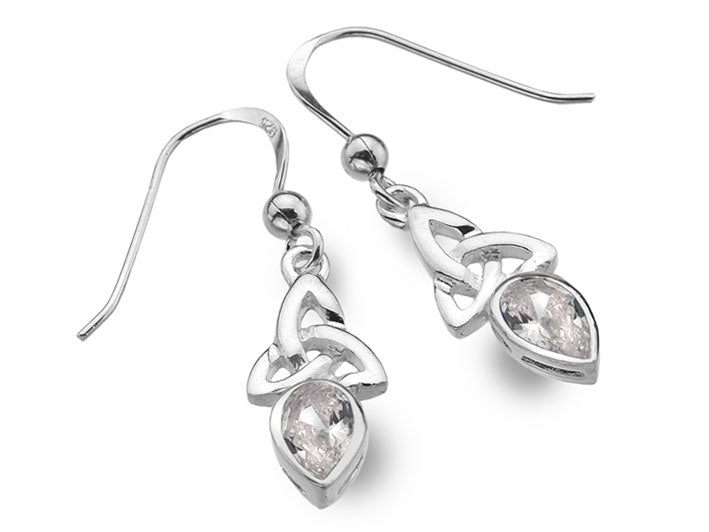 Silver Earrings - Celtic Trinity April
