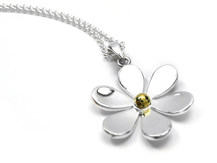 Silver Pendant - Large Flower