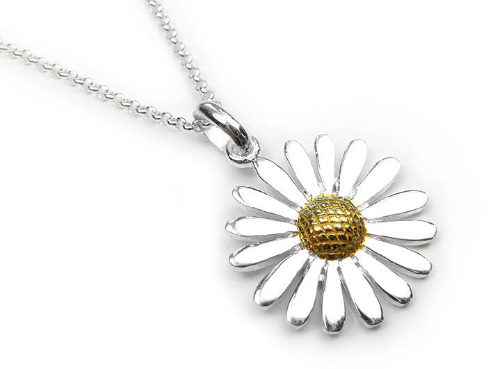 Silver Pendant - Plain Daisy