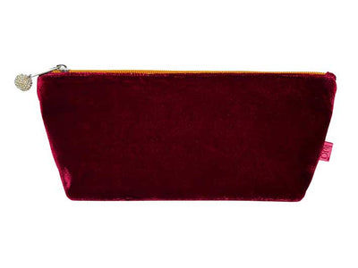 Cosmetic Bag - Velvet Dark Red