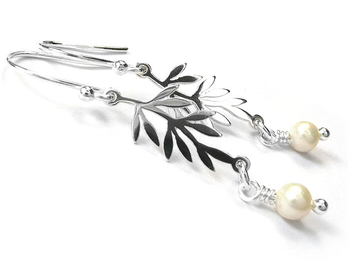 Freshwater Pearl Earrings - Olive