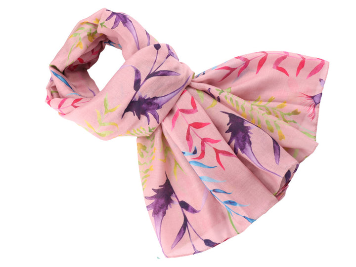Lightweight Scarf - Wild Flowers Pink