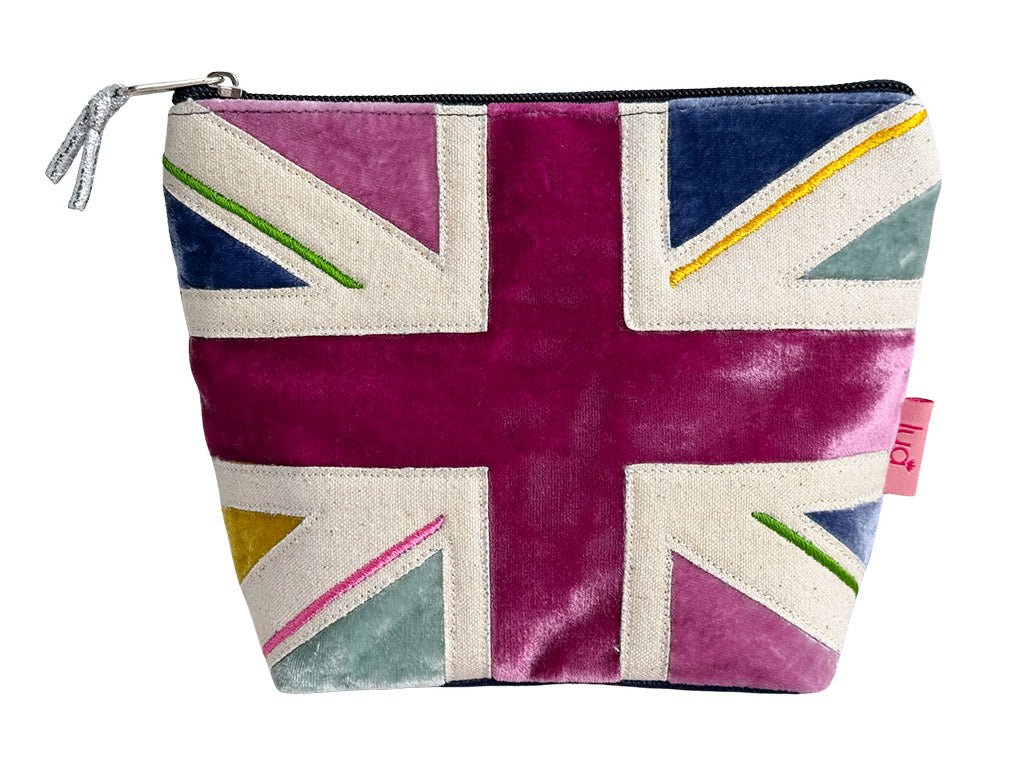 Velvet Cosmetic Bag - Colourful Union Flag
