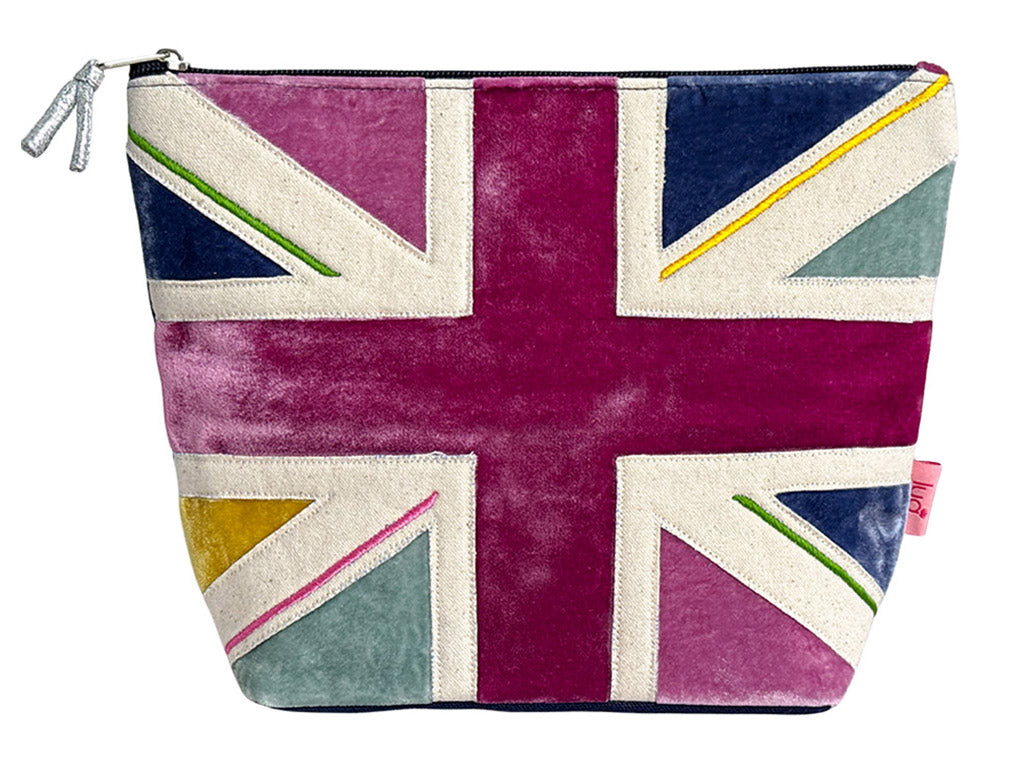 Velvet Cosmetic Bag - Colourful Union Flag Large