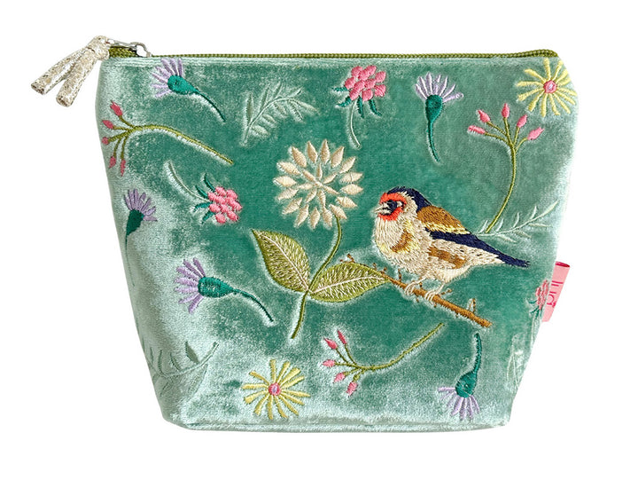 Velvet Cosmetic Bag - Goldfinch Aqua