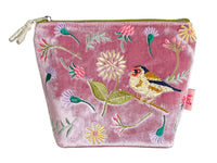 Velvet Cosmetic Bag - Goldfinch Pink