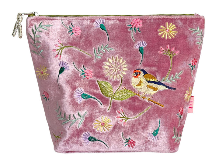 Velvet Cosmetic Bag - Goldfinch Pink Large