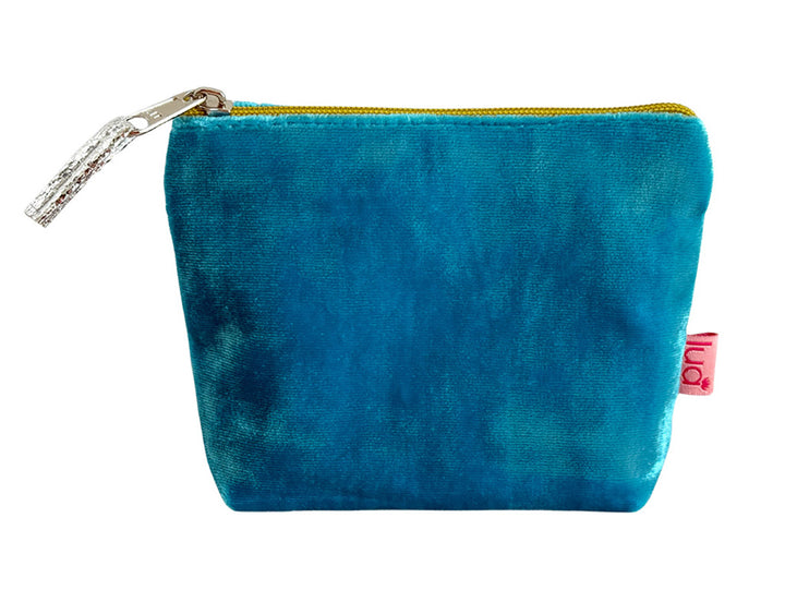 Velvet Purse - Aqua Blue Small