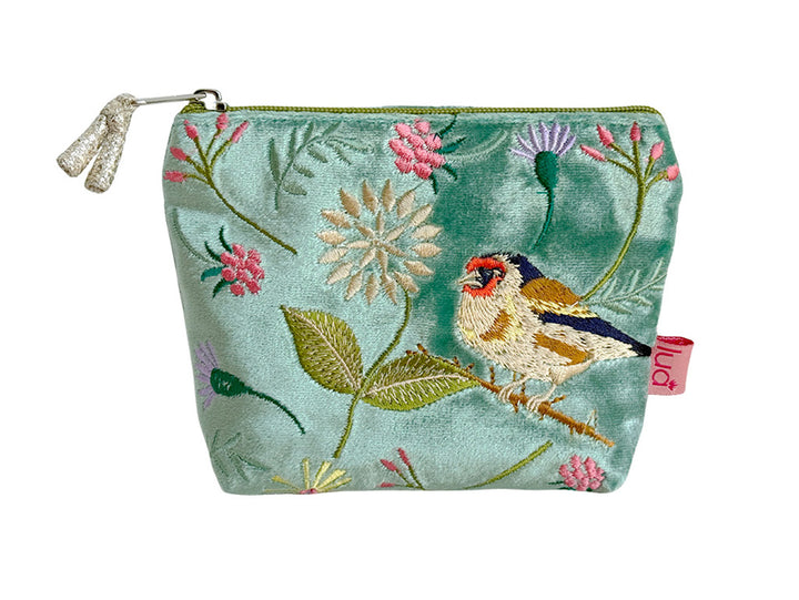Velvet Purse - Goldfinch Aqua Small