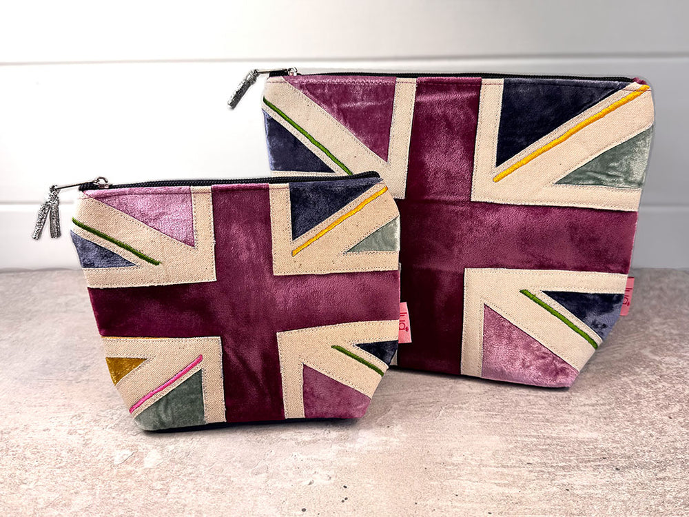 Velvet Cosmetic Bag - Colourful Union Flag