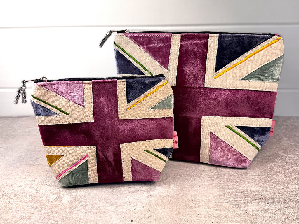 Velvet Cosmetic Bag - Colourful Union Flag