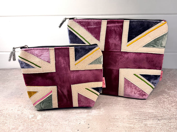 Velvet Cosmetic Bag - Colourful Union Flag