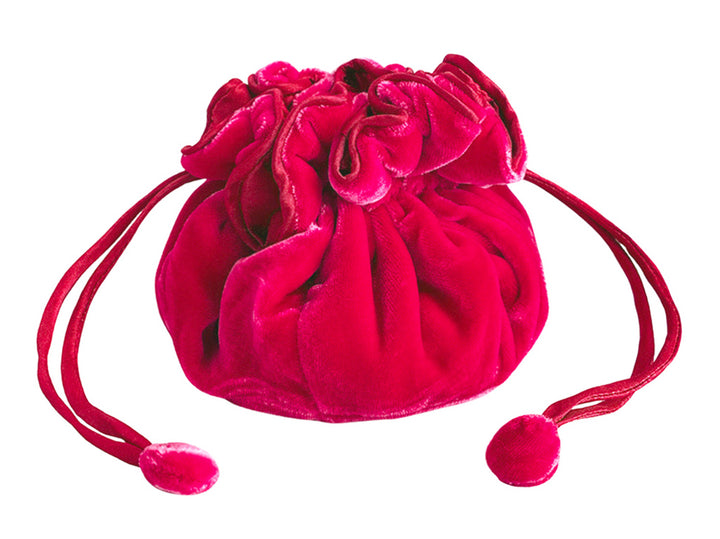 Velvet Jewellery Pouch - Hot Pink