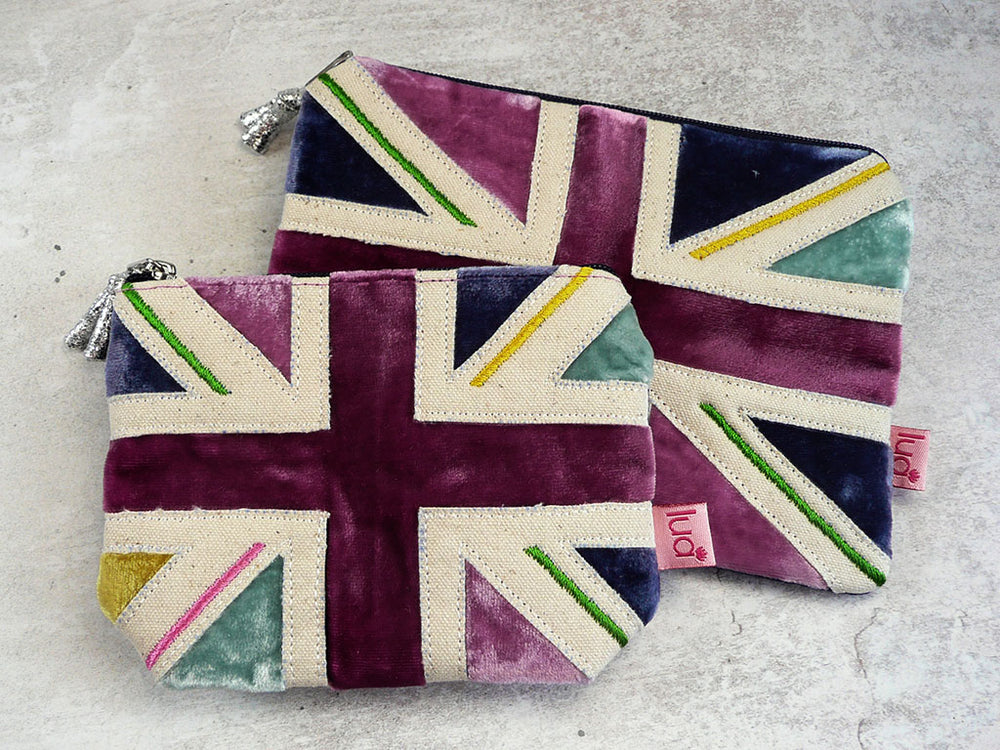 Velvet Purse - Colourful Union Flag