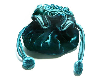 Jewellery Pouch - Dark Turquoise Velvet