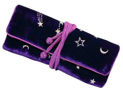 Jewellery Roll - Moon and Stars Velvet