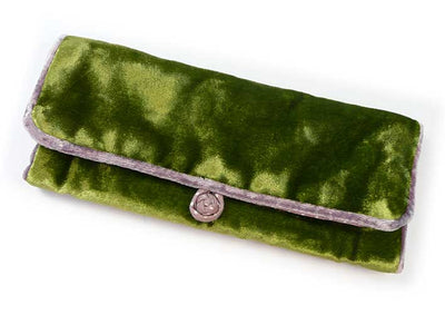 Jewellery Roll - Olive Velvet