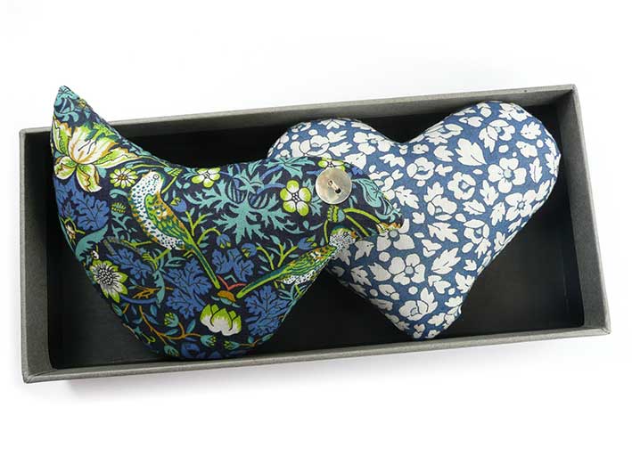 Liberty Lavender Bird and Heart - Ruffled Feathers