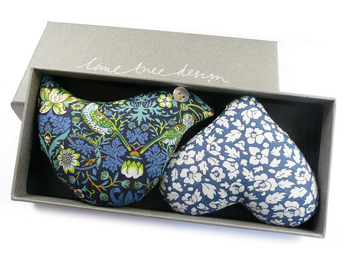 Liberty Lavender Bird and Heart - Ruffled Feathers