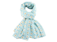 Lightweight Scarf - Duck Egg Blue Circles
