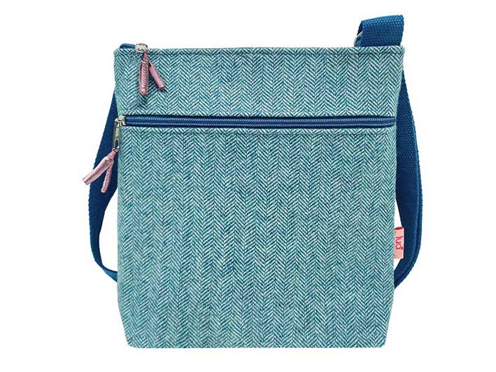 Messenger Bag - Teal Herringbone