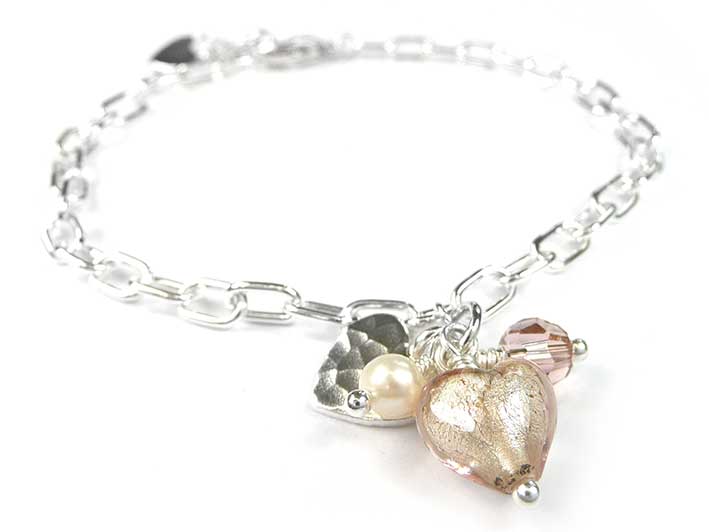 Murano Glass Amore Bracelet - Champagne