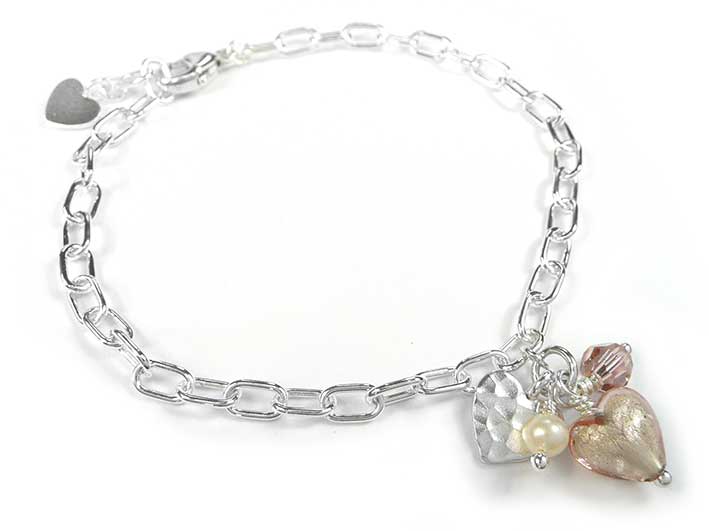 Murano Glass Amore Bracelet - Champagne