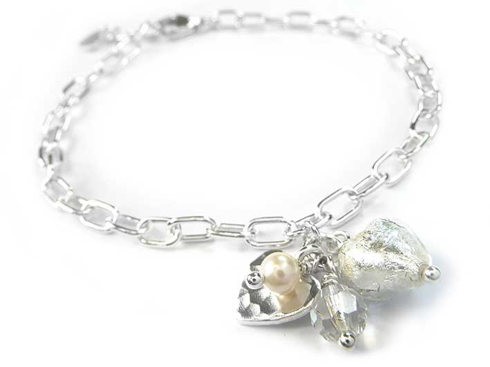 Murano Glass Amore Bracelet - Crystal