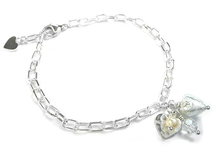 Murano Glass Amore Bracelet - Crystal