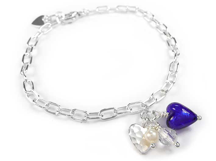 Murano Glass Amore Bracelet - Electric