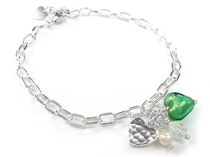 Murano Glass Amore Bracelet - Emerald