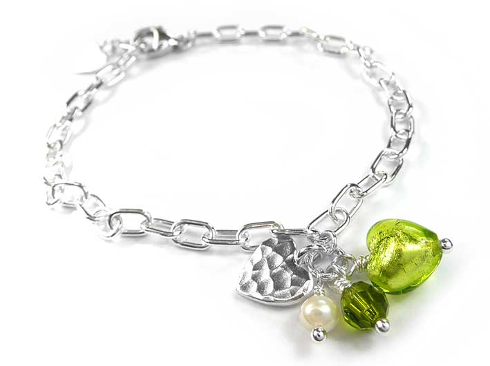 Murano Glass Amore Bracelet - Lime