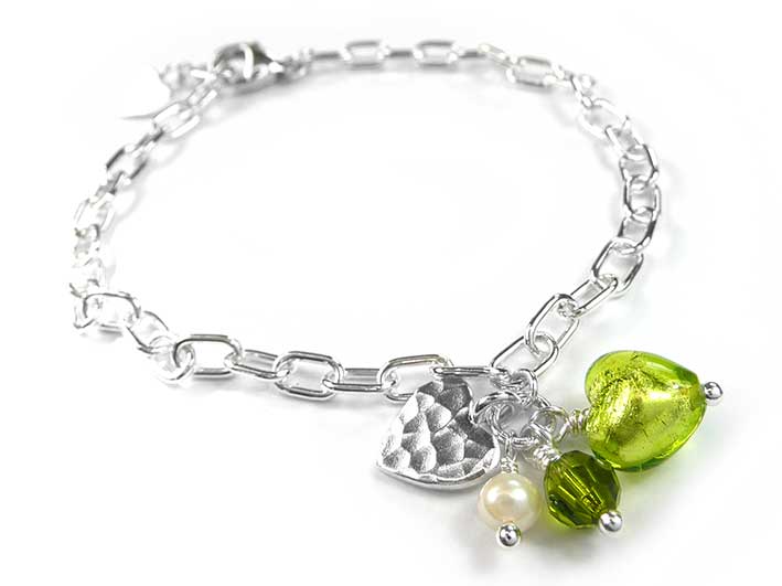 Murano Glass Amore Bracelet - Lime