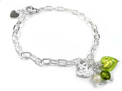 Murano Glass Amore Bracelet - Lime