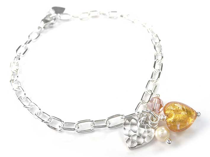 Murano Glass Amore Bracelet - Pink Gold