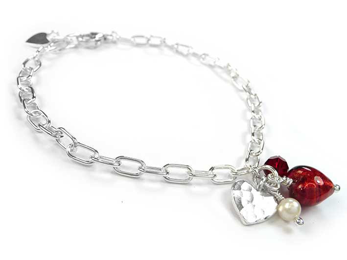 Murano Glass Amore Bracelet - Rubino