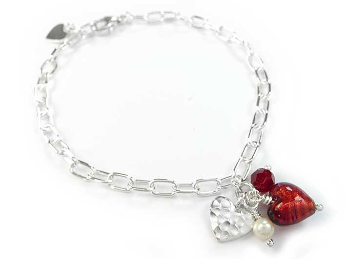 Murano Glass Amore Bracelet - Rubino