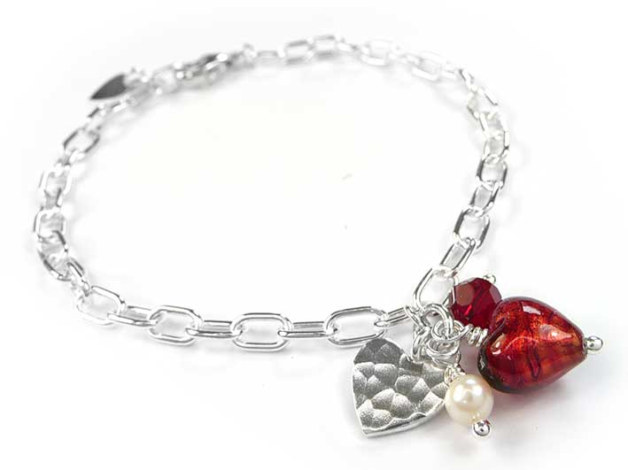 Murano Glass Amore Bracelet - Rubino