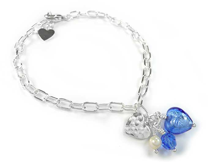 Murano Glass Amore Bracelet - Sapphire