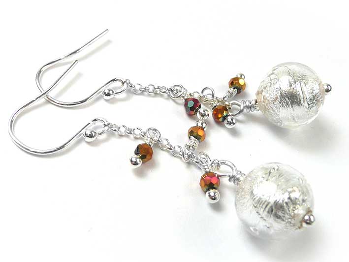 Murano Glass Bella Earrings - Crystal