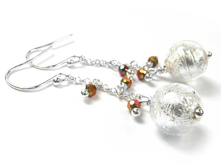 Murano Glass Bella Earrings - Crystal